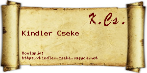 Kindler Cseke névjegykártya